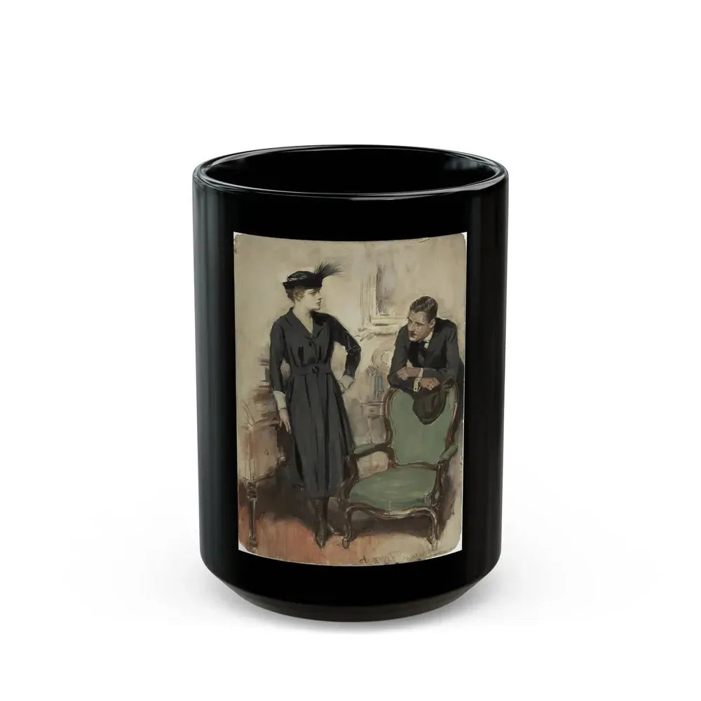 A Family in Distress, Hearst Magazine illustration - Black Coffee Mug 15oz - Go Mug Yourself