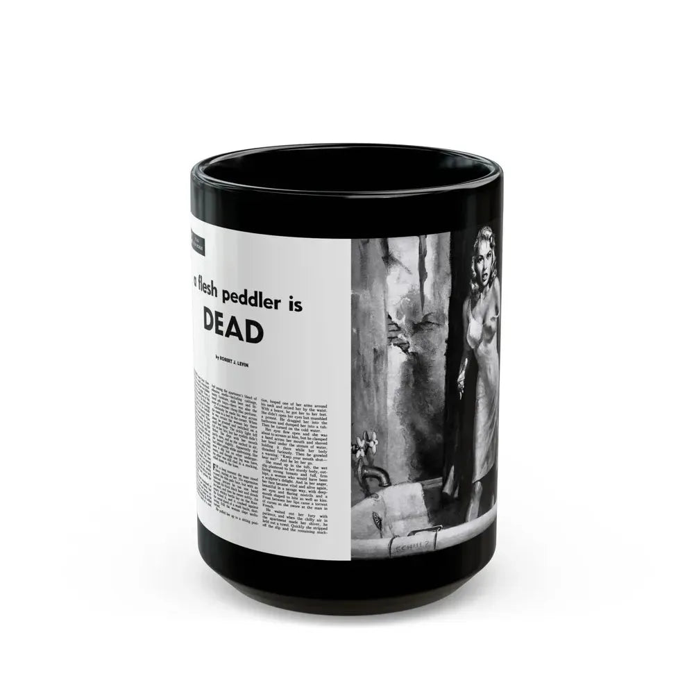 A Flesh Peddler is Dead, Stag magazine, February 1956 - Black Coffee Mug 15oz - Go Mug Yourself