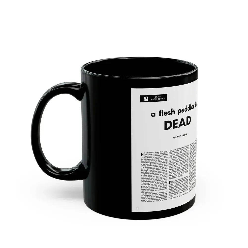 A Flesh Peddler is Dead, Stag magazine, February 1956 - Black Coffee Mug - Go Mug Yourself
