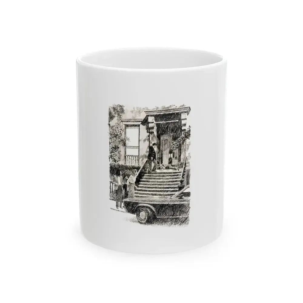 A Game Men Play Illustration - White Coffee Mug 11oz - Go Mug Yourself