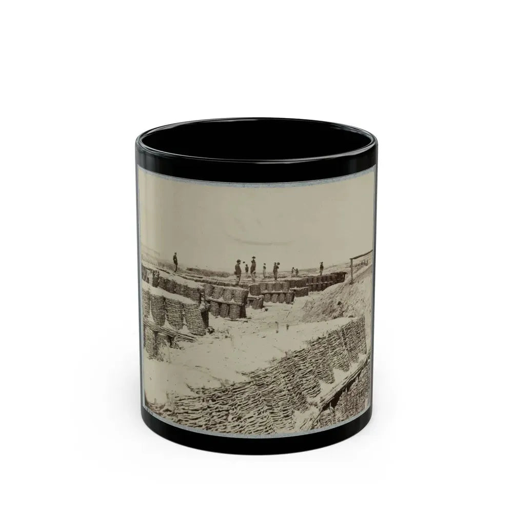 A Group Of Soldiers Stand On Gabions Used As Fortifications Near Petersburg, Virginia (U.S. Civil War) Black Coffee Mug 11oz - Go Mug Yourself