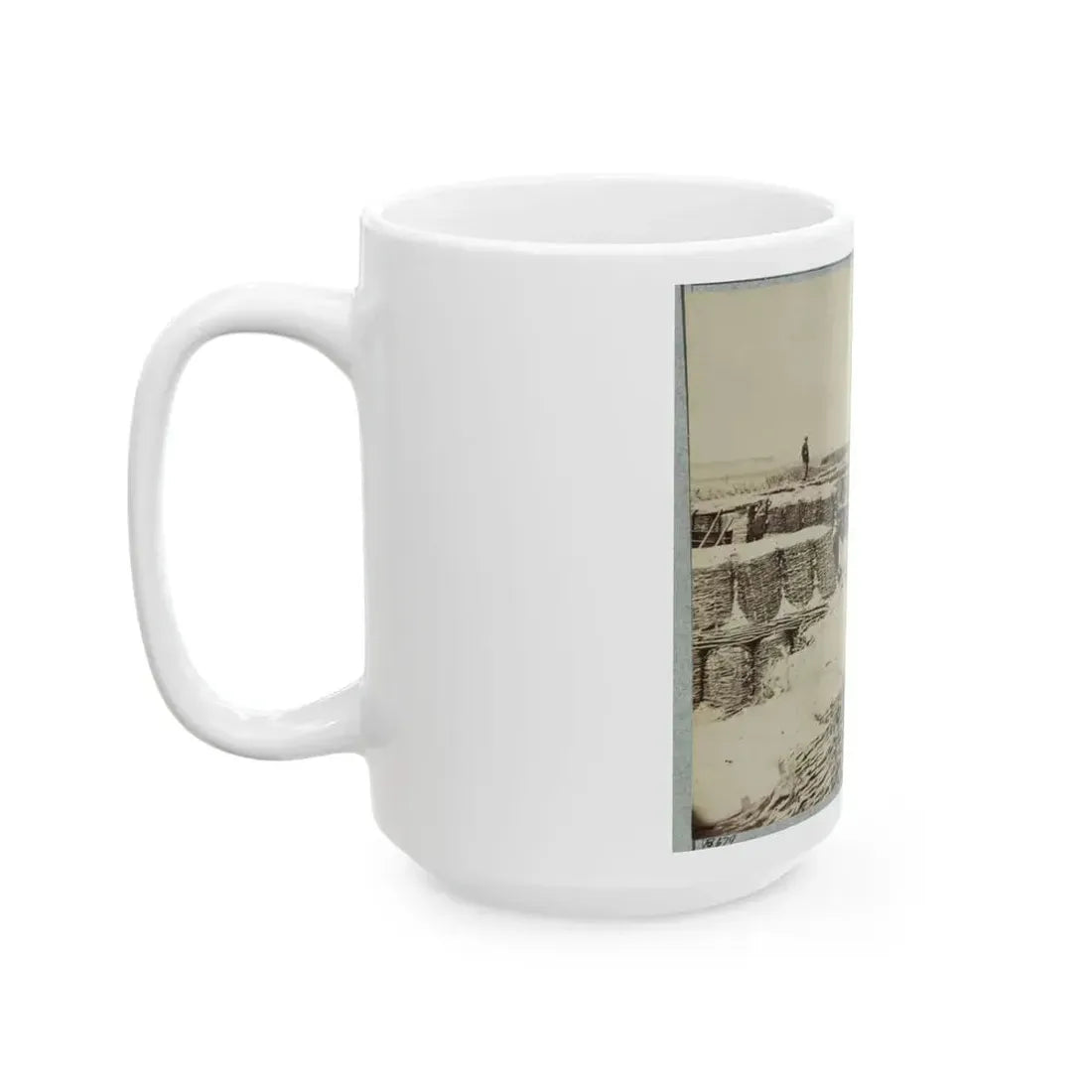 A Group Of Soldiers Stand On Gabions Used As Fortifications Near Petersburg, Virginia (U.S. Civil War) White Coffee Mug - Go Mug Yourself