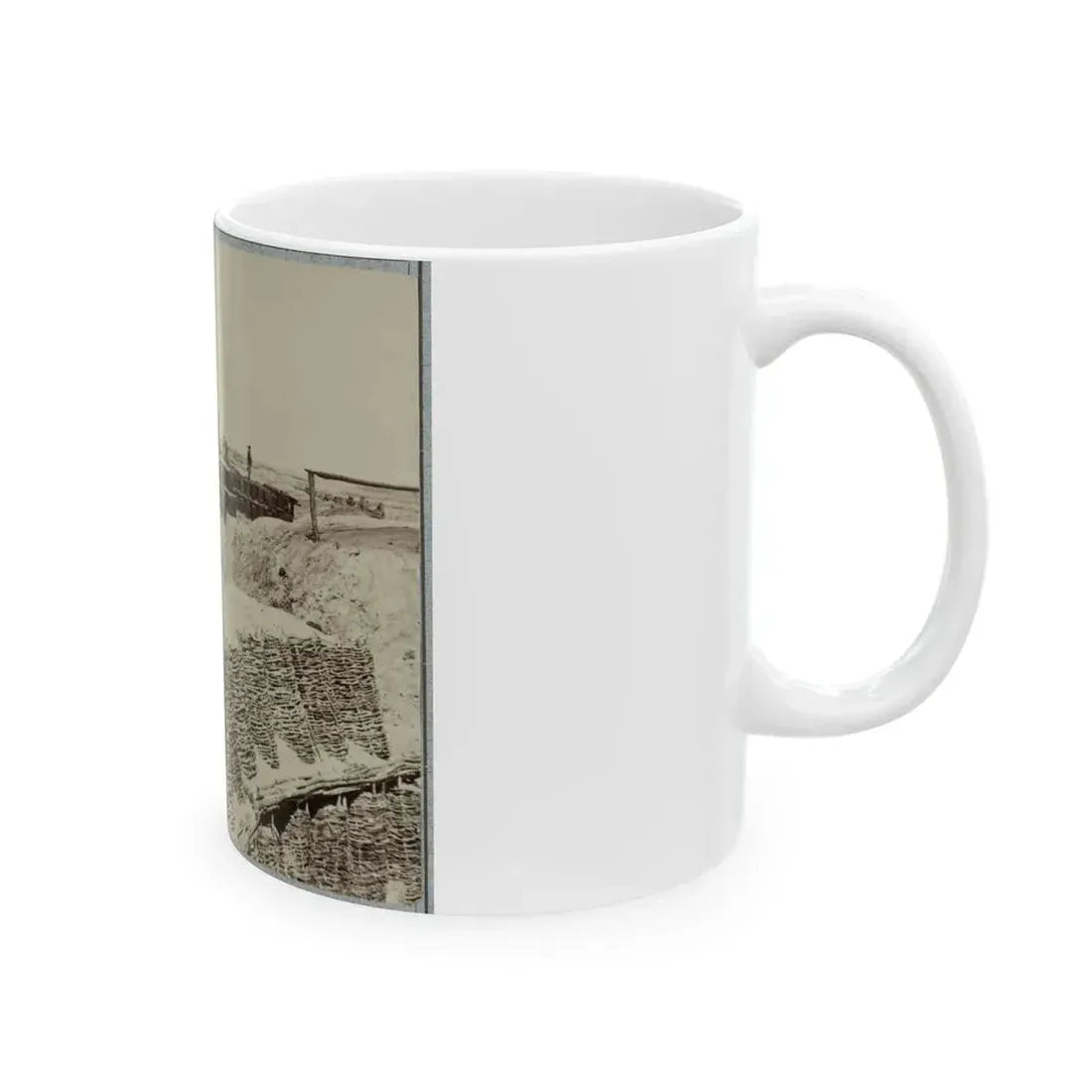 A Group Of Soldiers Stand On Gabions Used As Fortifications Near Petersburg, Virginia (U.S. Civil War) White Coffee Mug - Go Mug Yourself