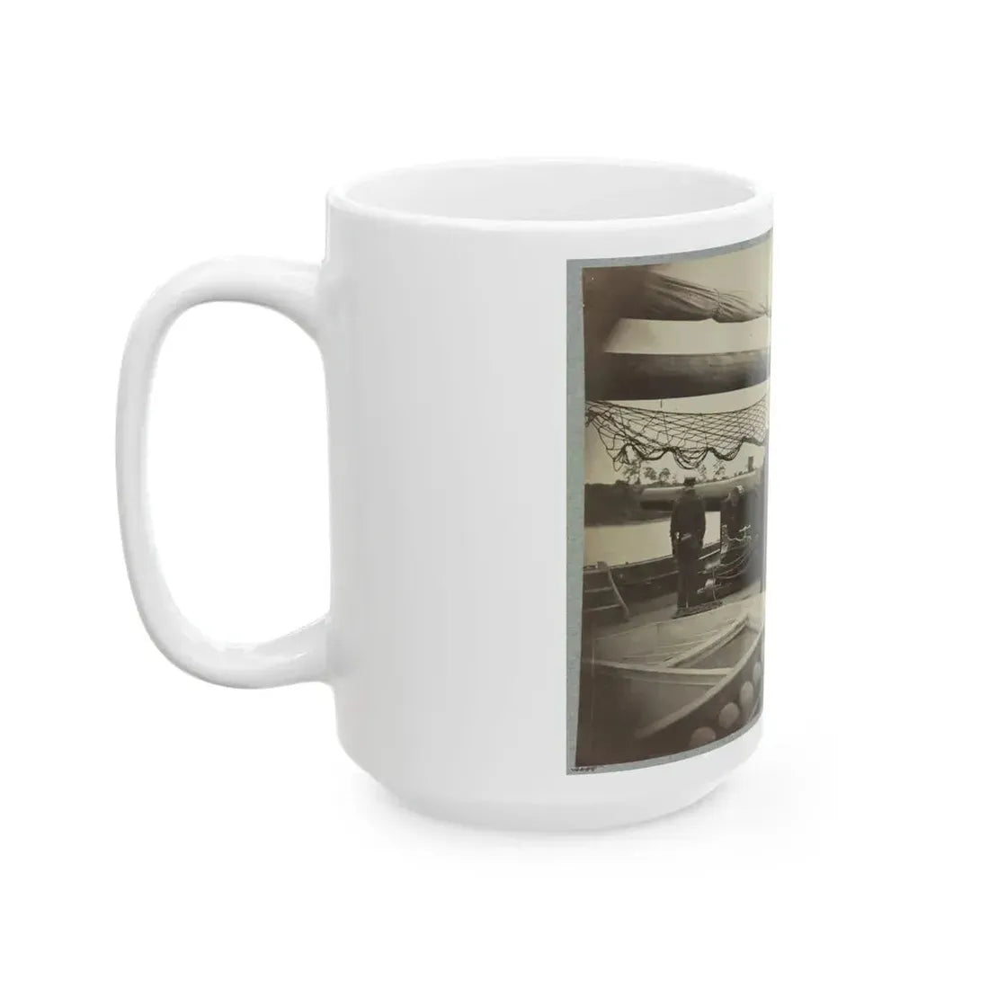 A Gun Crew On Deck Of U.S.S. Mendota, James River, Va. (U.S. Civil War) White Coffee Mug - Go Mug Yourself