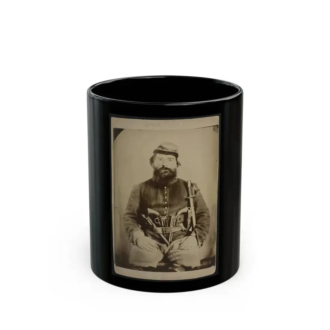 A. J. Blue, Urbana, Rfd #4, Ohio (U.S. Civil War) Black Coffee Mug 11oz - Go Mug Yourself