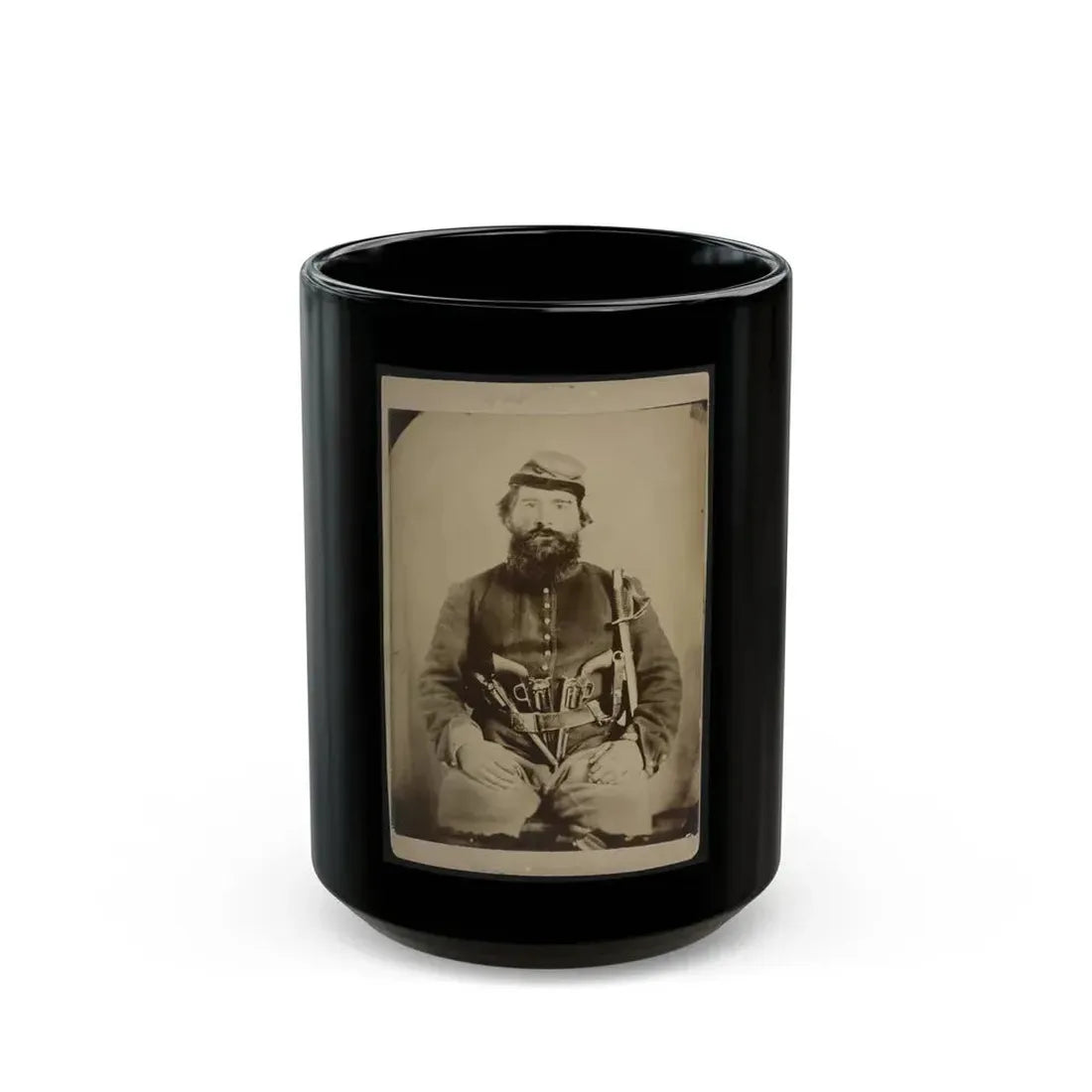 A. J. Blue, Urbana, Rfd #4, Ohio (U.S. Civil War) Black Coffee Mug 15oz - Go Mug Yourself