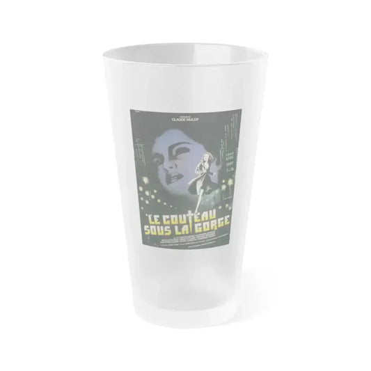 A KNIFE UNDER THE THROAT 1986 Movie Poster - Frosted Pint Glass 16oz 16oz Frosted - Go Mug Yourself