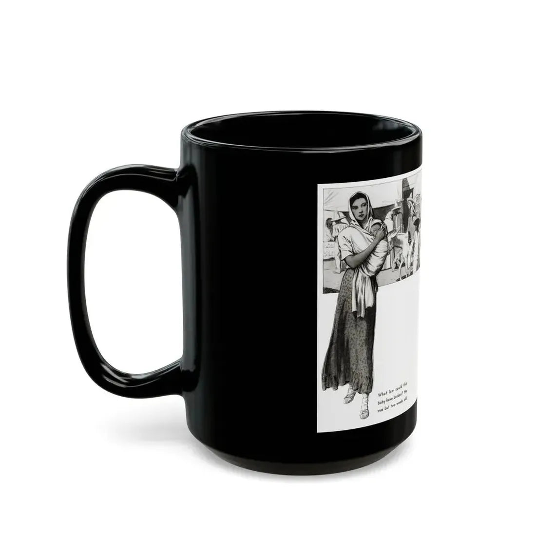 A Little Cap For Angel, The Delineator, October 1932 - Black Coffee Mug - Go Mug Yourself