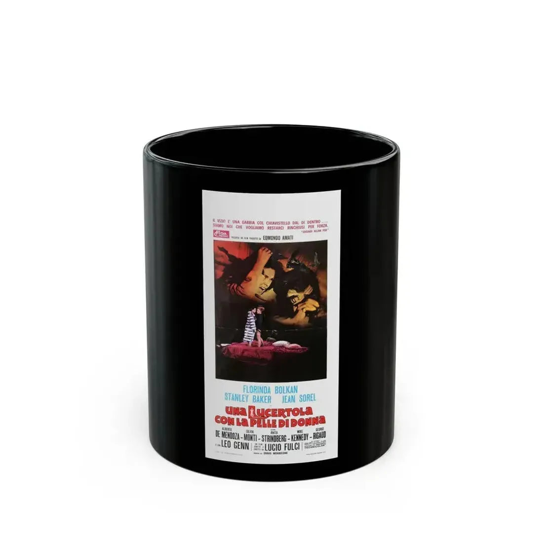 A LIZARD IN A WOMAN'S SKIN (ITALIAN) 1971 Movie Poster - Black Coffee Mug 11oz - Go Mug Yourself