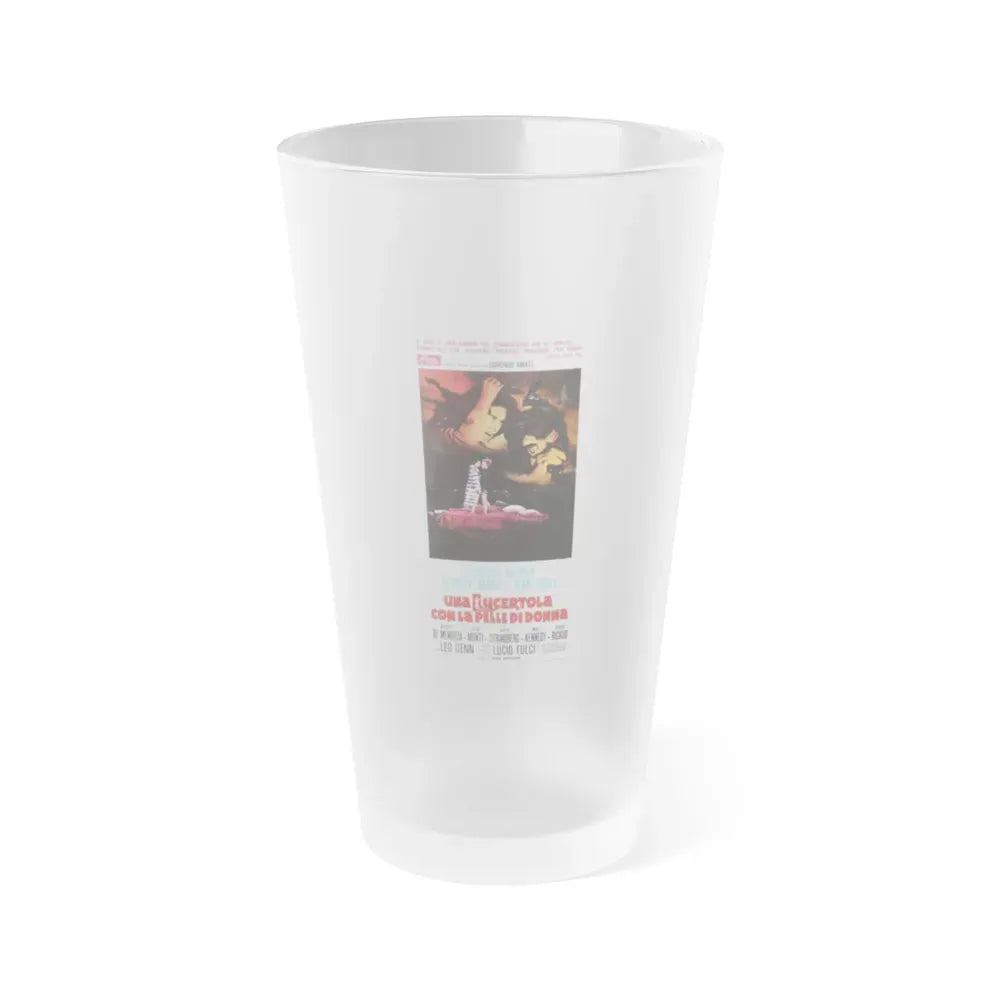 A LIZARD IN A WOMAN'S SKIN (ITALIAN) 1971 Movie Poster - Frosted Pint Glass 16oz 16oz Frosted - Go Mug Yourself