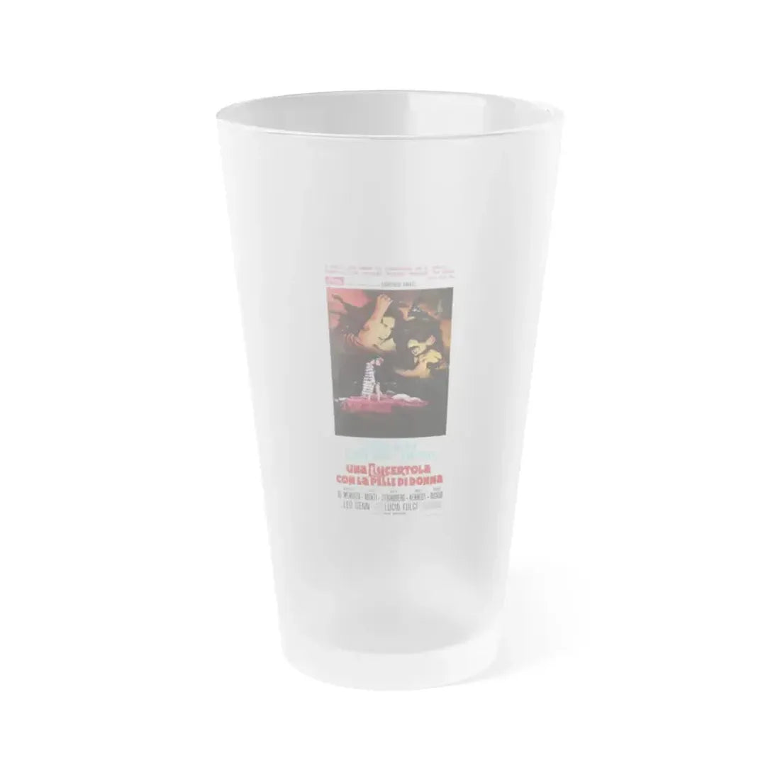 A LIZARD IN A WOMAN'S SKIN (ITALIAN) 1971 Movie Poster - Frosted Pint Glass 16oz 16oz Frosted - Go Mug Yourself