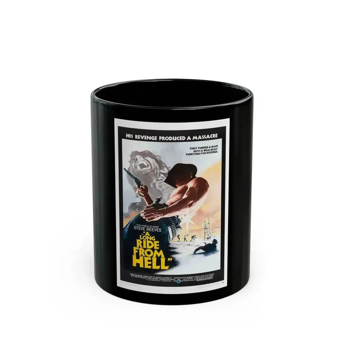 A LONG RIDE FROM HELL 1968 Movie Poster - Black Coffee Mug 11oz - Go Mug Yourself