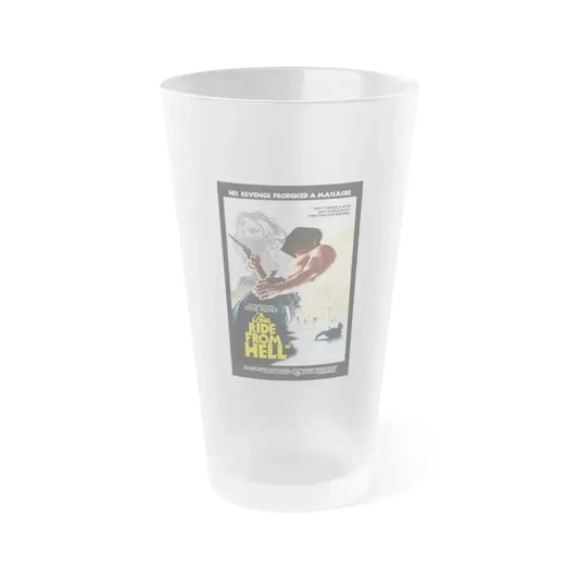 A LONG RIDE FROM HELL 1968 Movie Poster - Frosted Pint Glass 16oz 16oz Frosted - Go Mug Yourself