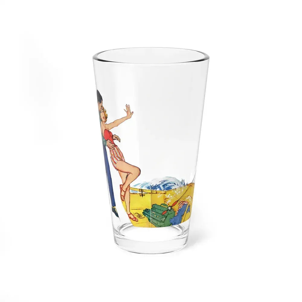A Lucky Catch, Redbook, August 1956 (Magazine Illustration) Pint Glass 16oz 16oz - Go Mug Yourself