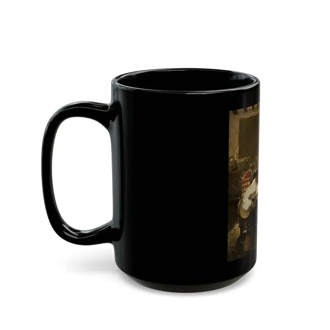 A Man Serenading a Woman, story illustration, August 1924 - Black Coffee Mug - Go Mug Yourself