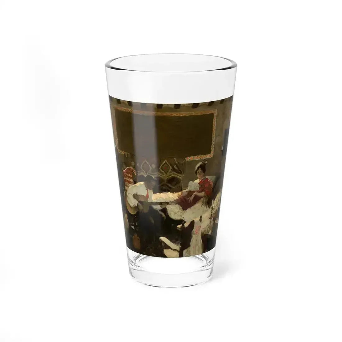 A Man Serenading a Woman, story illustration, August 1924 (Magazine Illustration) Pint Glass 16oz 16oz - Go Mug Yourself
