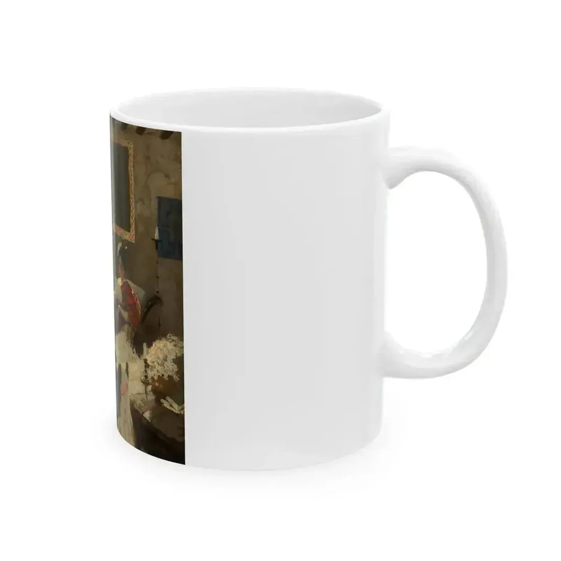 A Man Serenading a Woman, story illustration, August 1924 - White Coffee Mug - Go Mug Yourself