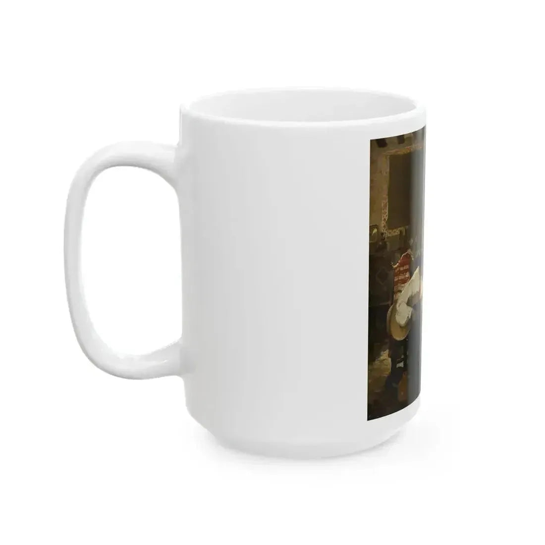 A Man Serenading a Woman, story illustration, August 1924 - White Coffee Mug - Go Mug Yourself