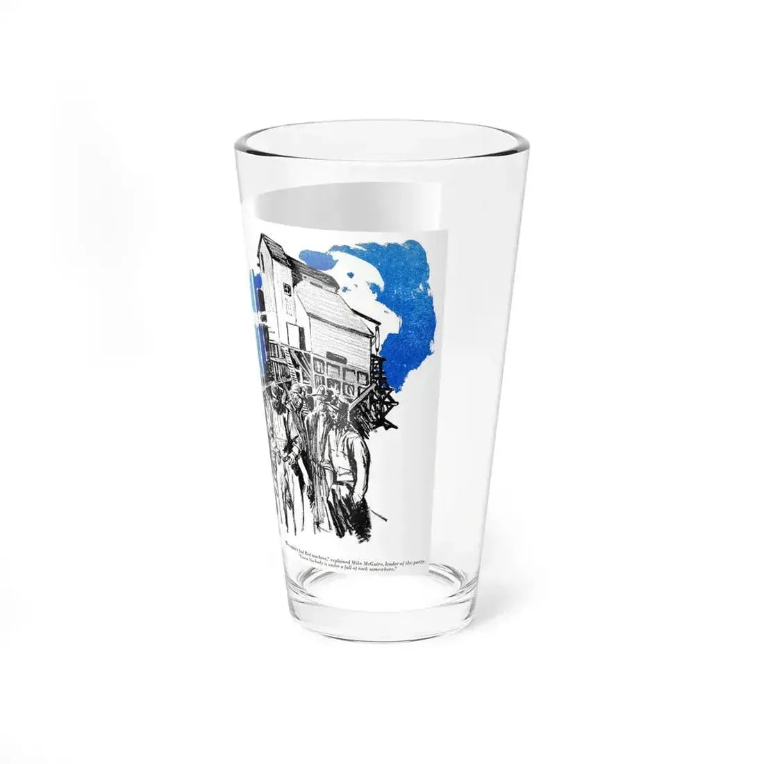 A Man with Nine Lives, Blue Book Magazine, February 1946 (Magazine Illustration) Pint Glass 16oz - Go Mug Yourself