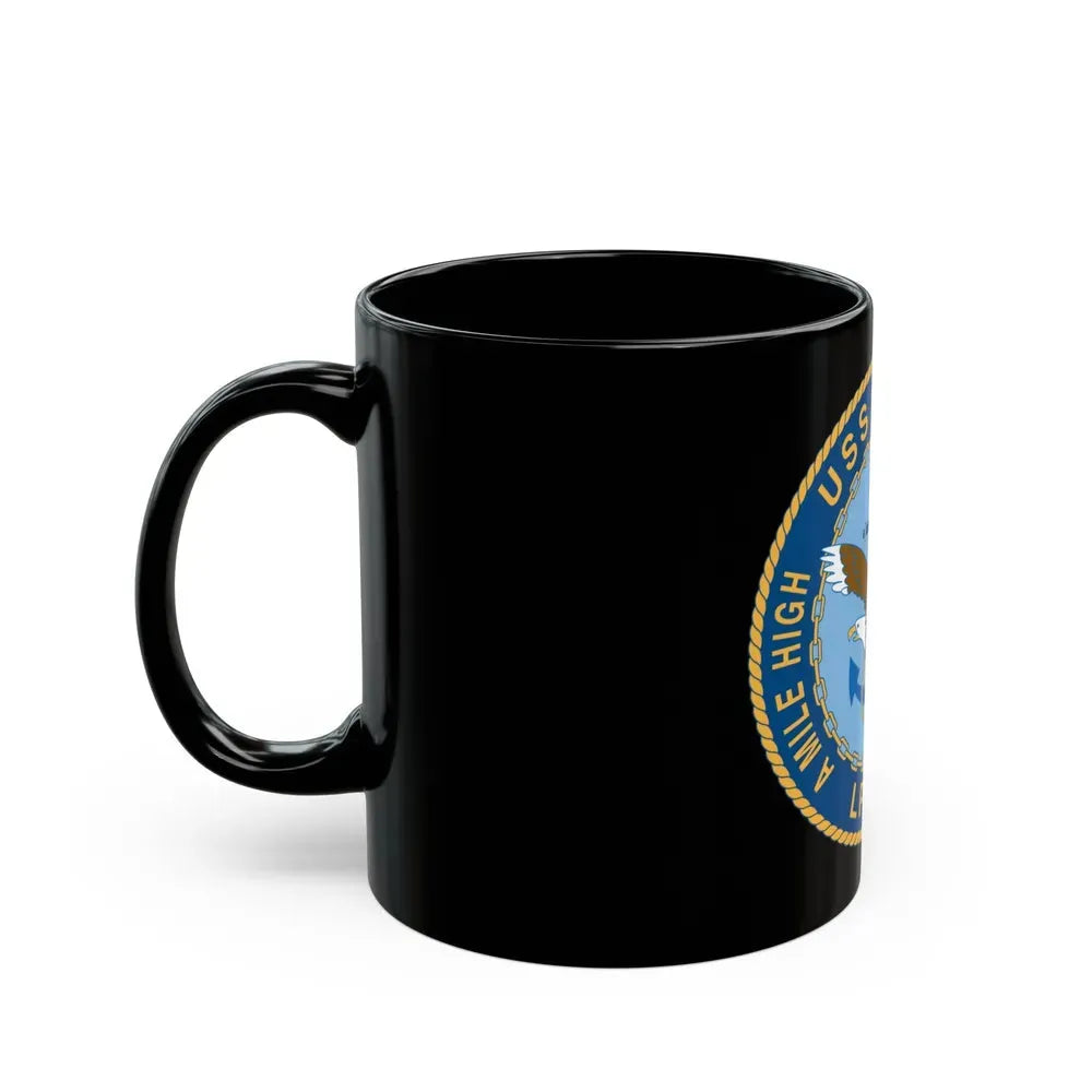 A Mile High USS Denver A Mile Ahead LPD 9 (U.S. Navy) Black Coffee Mug - Go Mug Yourself
