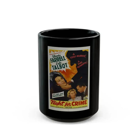 A NIGHT FOR CRIME 1943 Movie Poster - Black Coffee Mug 15oz - Go Mug Yourself