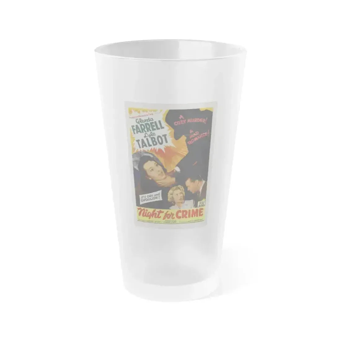 A NIGHT FOR CRIME 1943 Movie Poster - Frosted Pint Glass 16oz 16oz Frosted - Go Mug Yourself