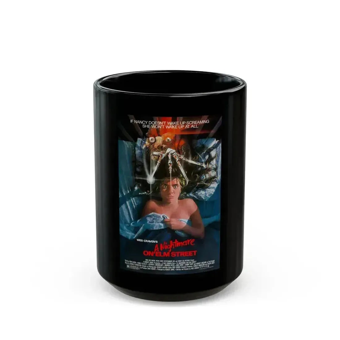 A NIGHTMARE ON ELM STREET 1984 Movie Poster - Black Coffee Mug 15oz - Go Mug Yourself