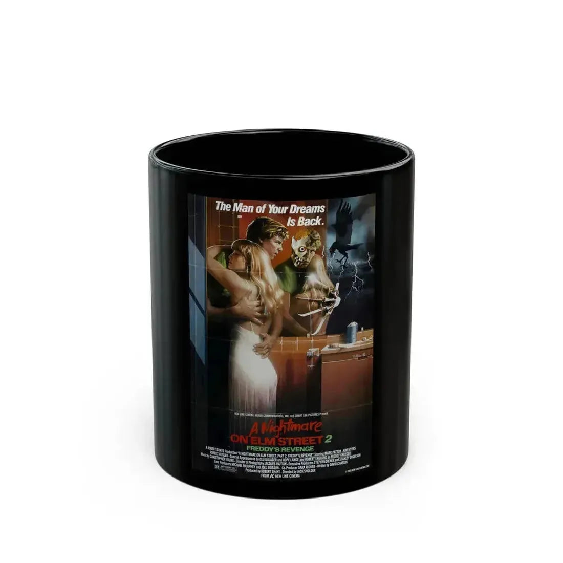 A NIGHTMARE ON ELM STREET 2  FREDDYS REVENGE 1985 Movie Poster - Black Coffee Mug 11oz - Go Mug Yourself