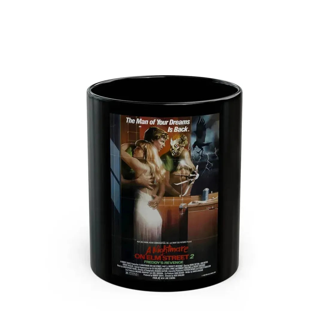 A NIGHTMARE ON ELM STREET 2  FREDDYS REVENGE 1985 Movie Poster - Black Coffee Mug 11oz - Go Mug Yourself
