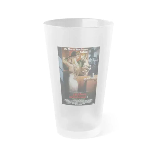 A NIGHTMARE ON ELM STREET 2  FREDDYS REVENGE 1985 Movie Poster - Frosted Pint Glass 16oz 16oz Frosted - Go Mug Yourself