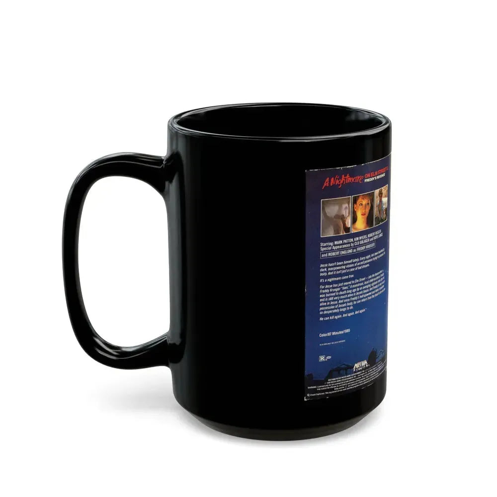 A NIGHTMARE ON ELM STREET 2 FREDDYS REVENGE (VHS COVER) - Black Coffee Mug - Go Mug Yourself