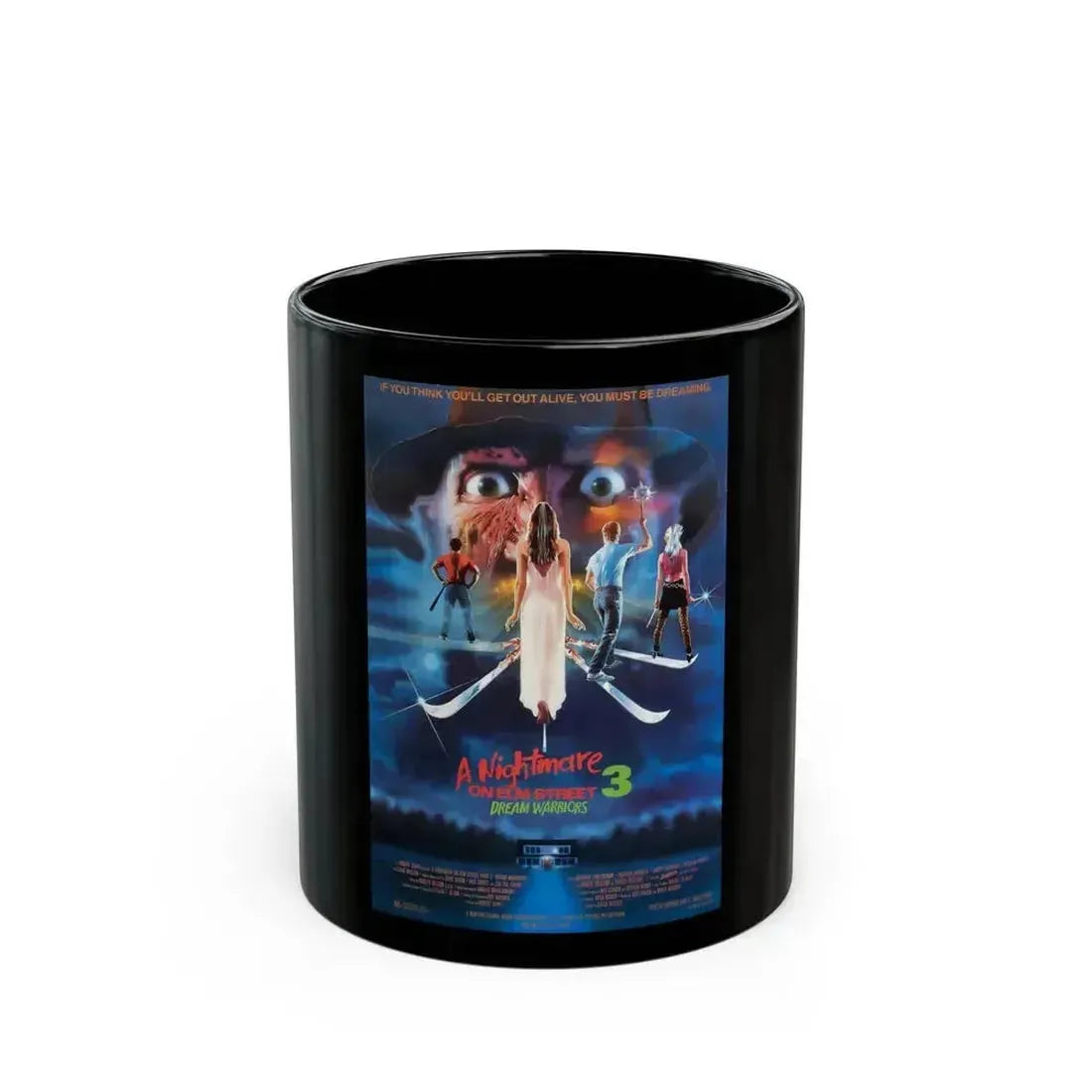 A NIGHTMARE ON ELM STREET 3 DREAM WARRIORS 1987 Movie Poster - Black Coffee Mug 11oz - Go Mug Yourself