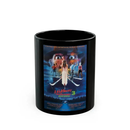 A NIGHTMARE ON ELM STREET 3 DREAM WARRIORS 1987 Movie Poster - Black Coffee Mug 11oz - Go Mug Yourself
