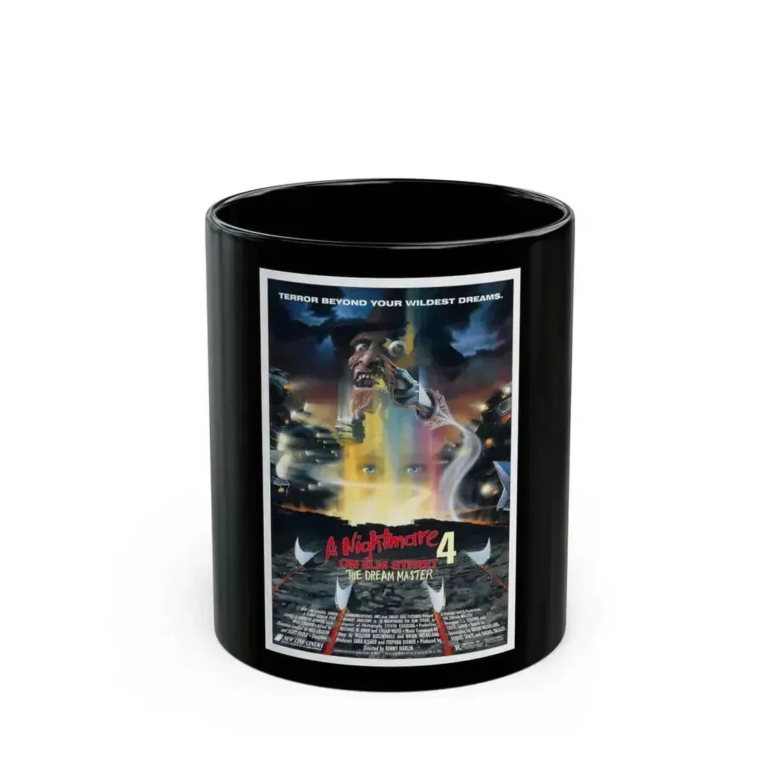 A NIGHTMARE ON ELM STREET 4 THE DREAM MASTER 1988 Movie Poster - Black Coffee Mug 11oz - Go Mug Yourself