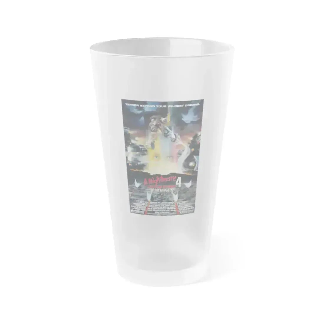 A NIGHTMARE ON ELM STREET 4 THE DREAM MASTER 1988 Movie Poster - Frosted Pint Glass 16oz 16oz Frosted - Go Mug Yourself