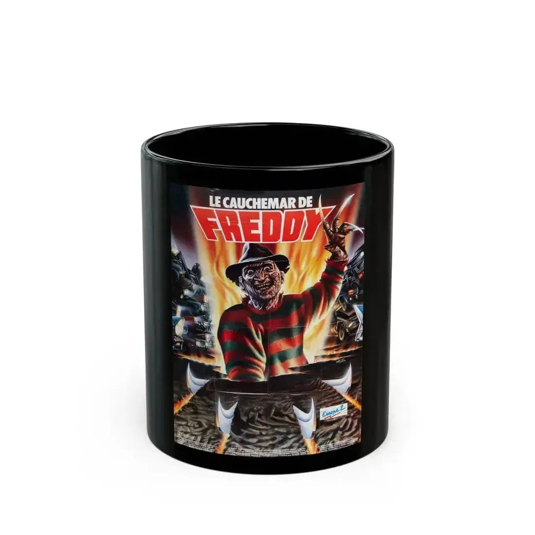 A NIGHTMARE ON ELM STREET 4 THE DREAM MASTER (FRENCH) 1988 Movie Poster - Black Coffee Mug 11oz - Go Mug Yourself