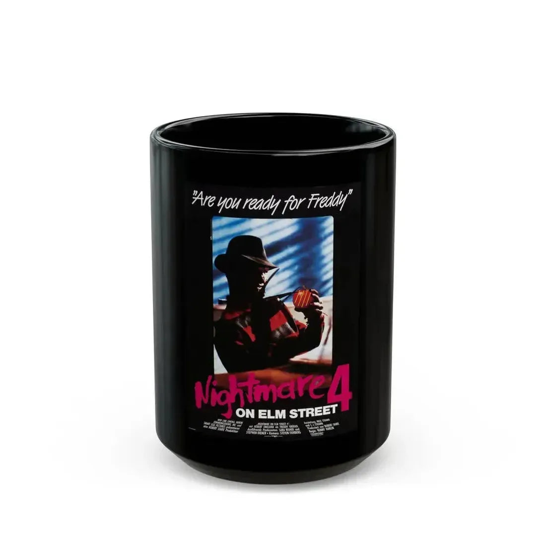 A NIGHTMARE ON ELM STREET 4 THE DREAM MASTER (GERMAN) 1988 Movie Poster - Black Coffee Mug 15oz - Go Mug Yourself
