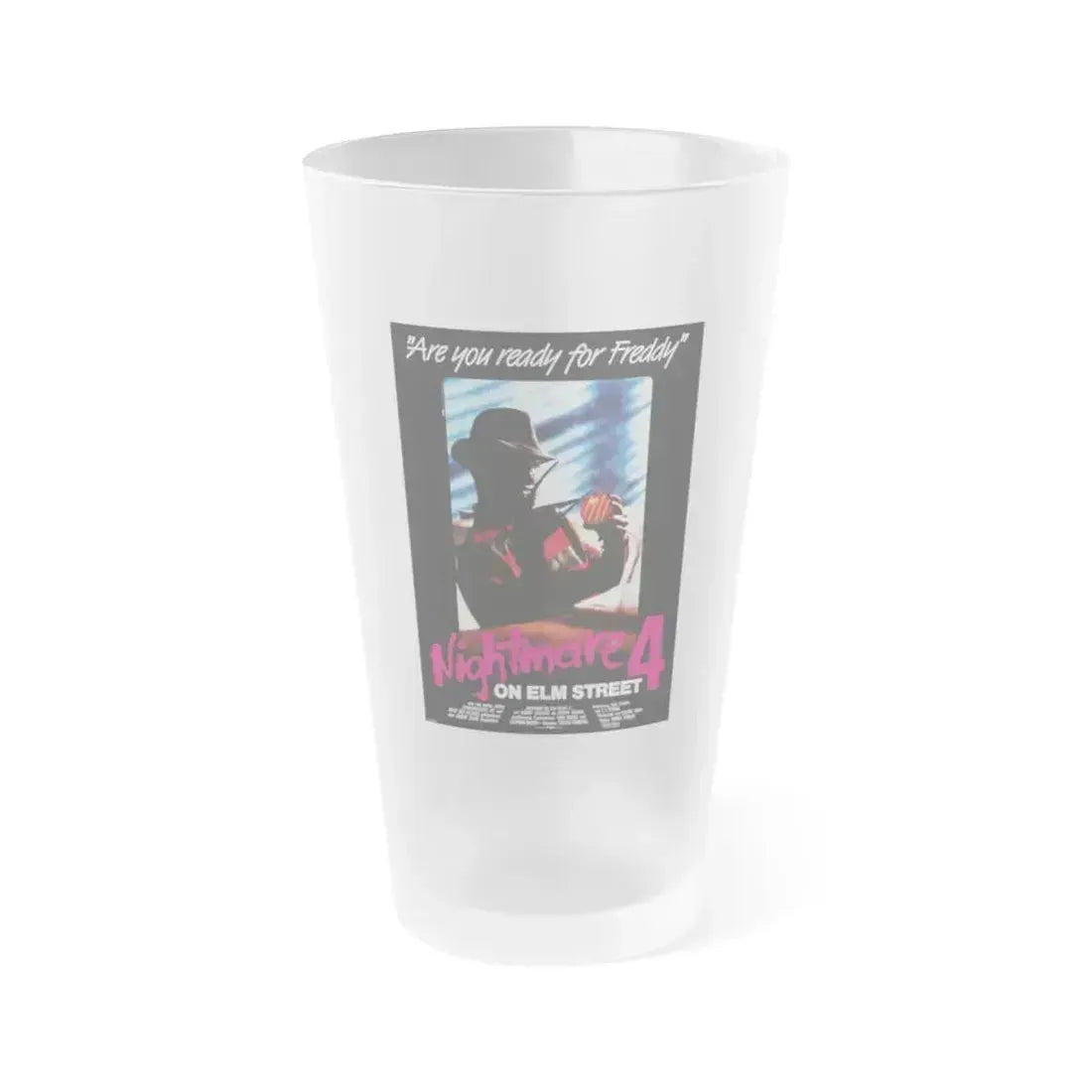 A NIGHTMARE ON ELM STREET 4 THE DREAM MASTER (GERMAN) 1988 Movie Poster - Frosted Pint Glass 16oz 16oz Frosted - Go Mug Yourself