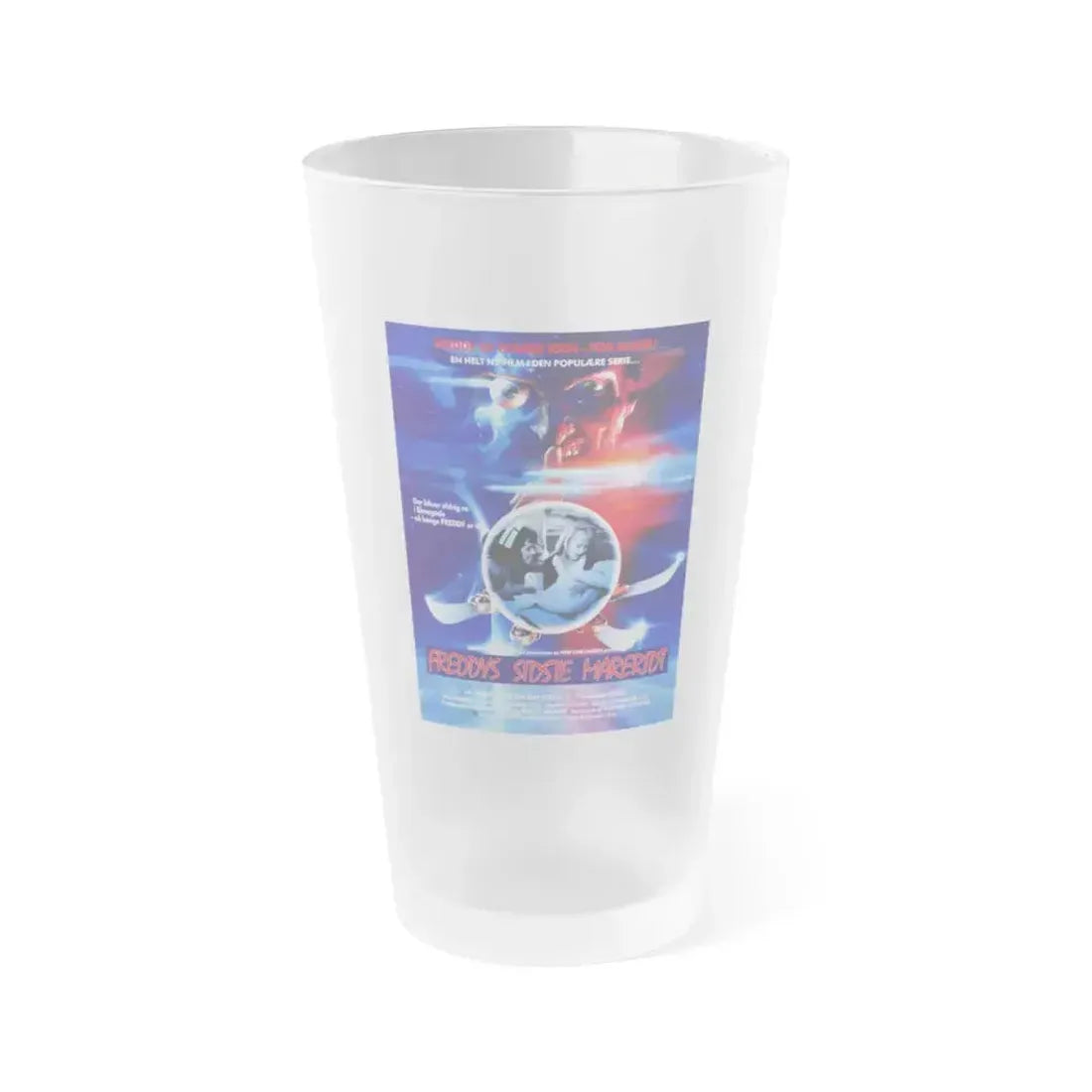 A NIGHTMARE ON ELM STREET 5 THE DREAM CHILD (DANISH) 1989 Movie Poster - Frosted Pint Glass 16oz 16oz Frosted - Go Mug Yourself