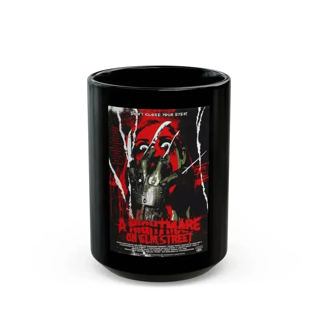 A NIGHTMARE ON ELM STREET (ALAMO) 1984 Movie Poster - Black Coffee Mug 15oz - Go Mug Yourself