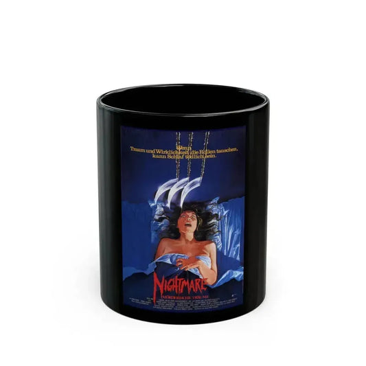 A NIGHTMARE ON ELM STREET (GERMAN) 1984 Movie Poster - Black Coffee Mug 11oz - Go Mug Yourself