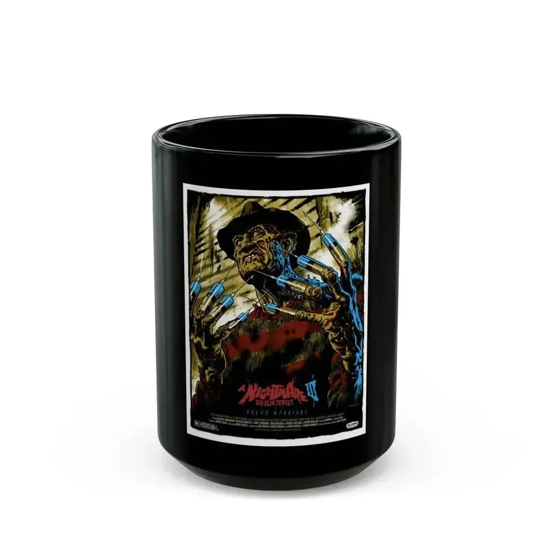 A NIGHTMARE ON ELM STREET III (ALAMO) 1987 Movie Poster - Black Coffee Mug 15oz - Go Mug Yourself