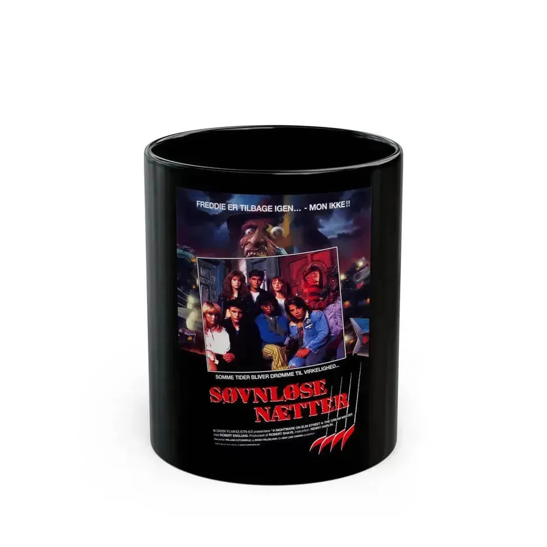 A NIGHTMARE ON ELM STREET PART 4 THE DREAM MASTER (DANISH) 1988 Movie Poster - Black Coffee Mug 11oz - Go Mug Yourself