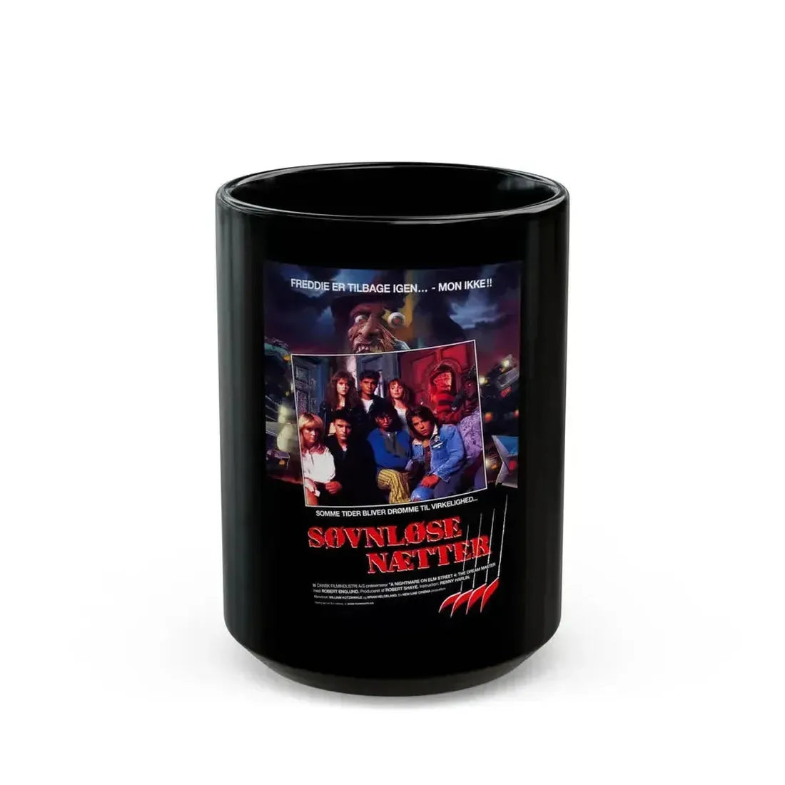 A NIGHTMARE ON ELM STREET PART 4 THE DREAM MASTER (DANISH) 1988 Movie Poster - Black Coffee Mug 15oz - Go Mug Yourself