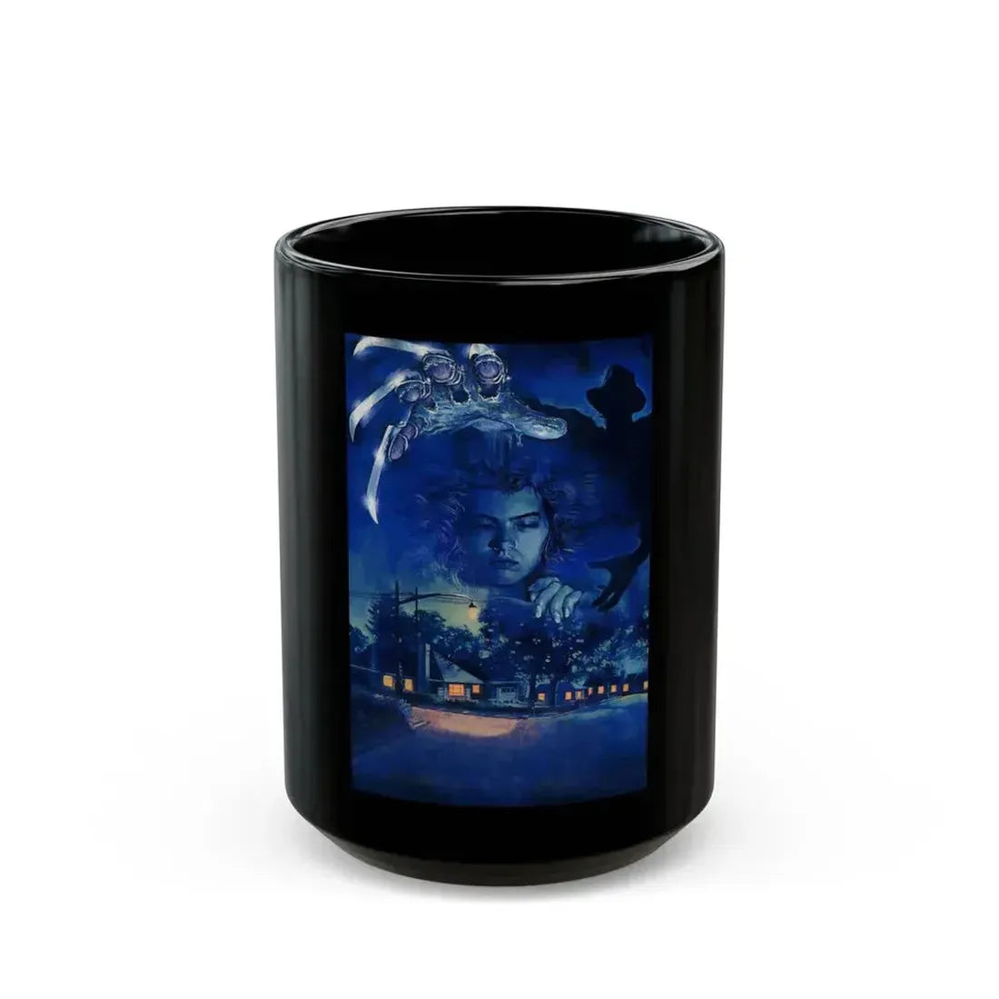 A NIGHTMARE ON ELM STREET (TEXTLESS) 1984 Movie Poster - Black Coffee Mug 15oz - Go Mug Yourself