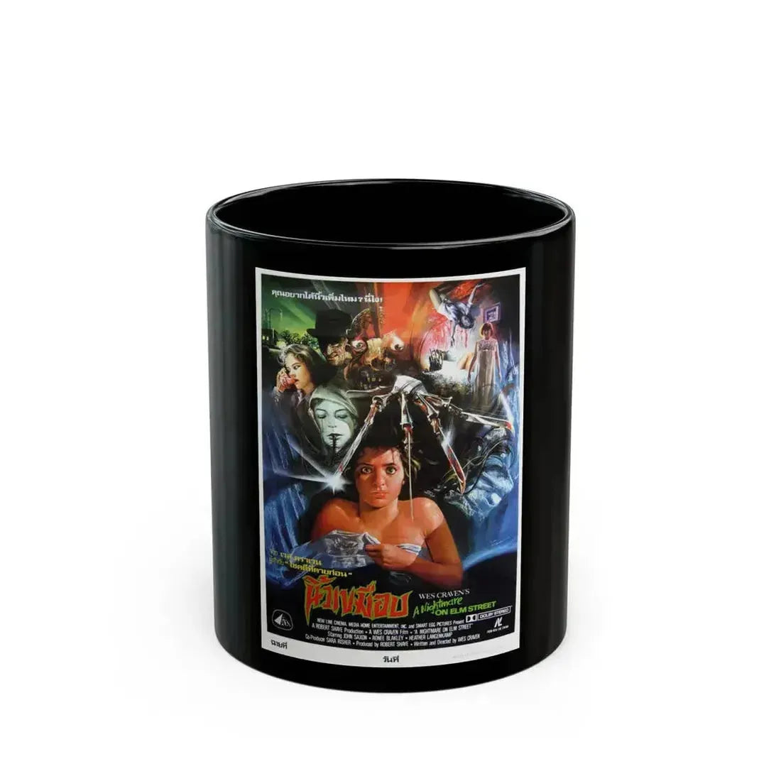 A NIGHTMARE ON ELM STREET (THAI) 1984 Movie Poster - Black Coffee Mug 11oz - Go Mug Yourself