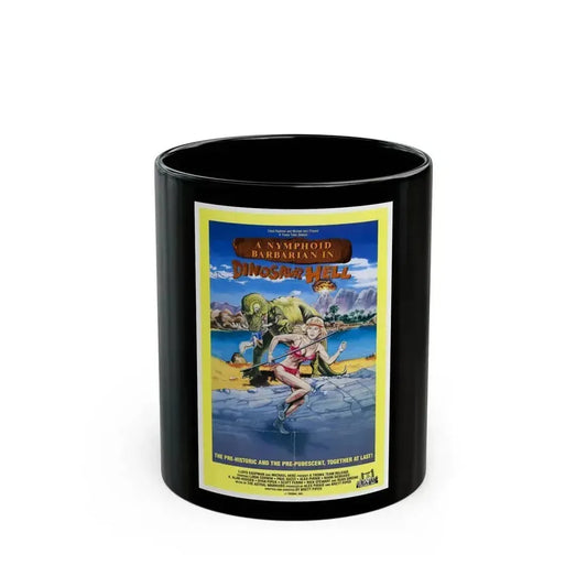 A NYMPHOID BARBARIAN IN DINOSAUR HELL 1990 Movie Poster - Black Coffee Mug 11oz - Go Mug Yourself