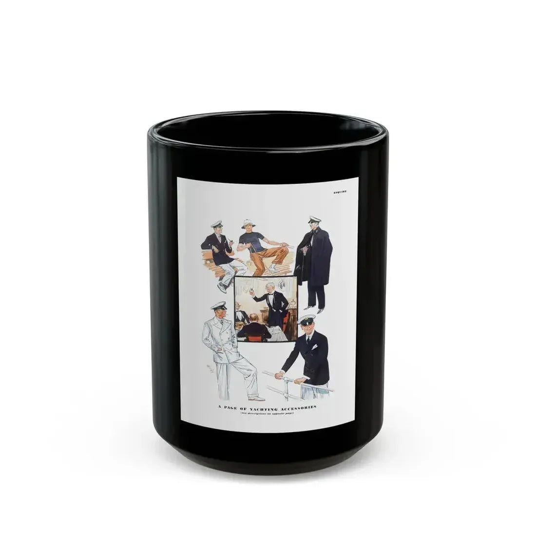 A Page of Yachting Accessories, Esquire, June 1934 - Black Coffee Mug 15oz - Go Mug Yourself