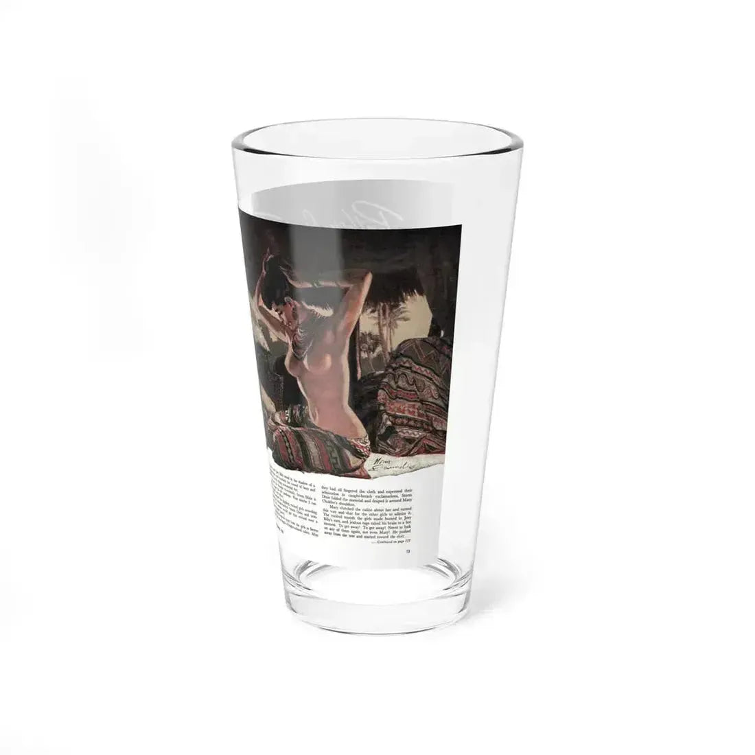 A Panther for My Bride, Bluebook magazine, November 1955 (Magazine Illustration) Pint Glass 16oz - Go Mug Yourself