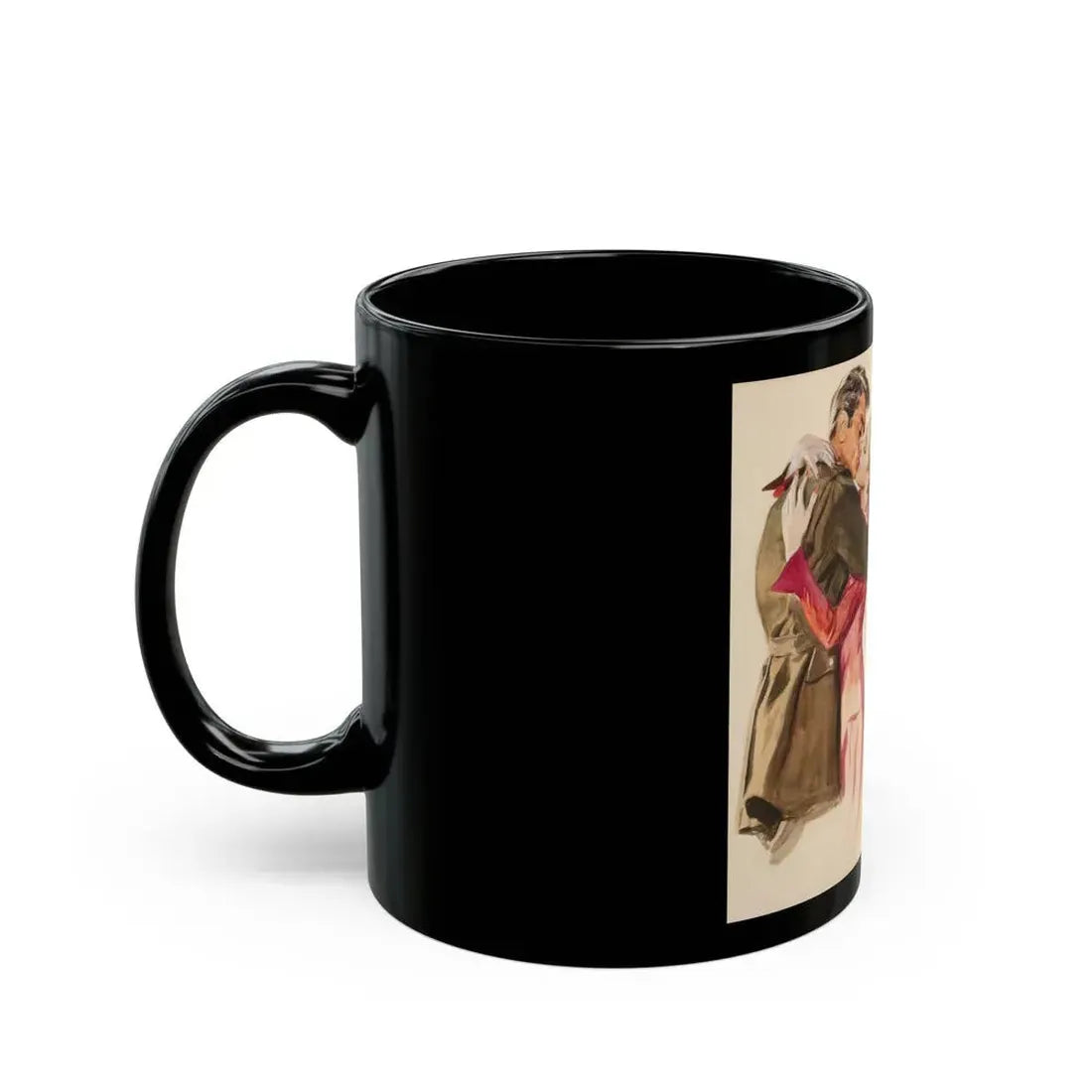 A Passionate Kiss, magazine story illustration - Black Coffee Mug - Go Mug Yourself